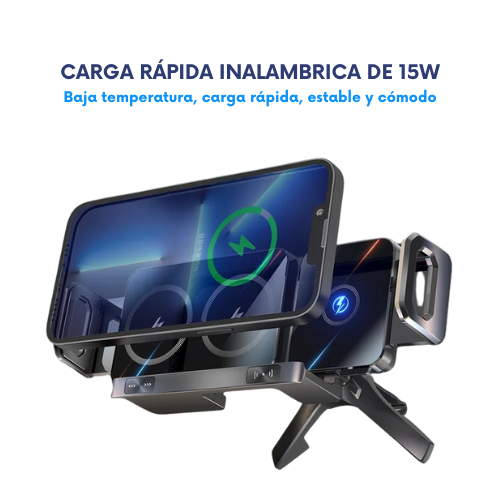 Soporte con Carga Inalámbrica y Rotación